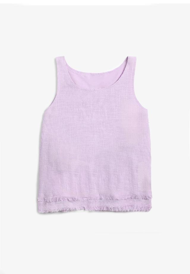 Maurices Womens L (11/12) Size Girls Frayed Double Hem Tank Top Purple Product Image