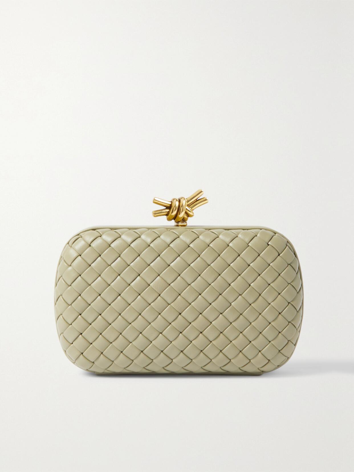 BOTTEGA VENETA Padded Intrecciato Leather Clutch In Green Product Image