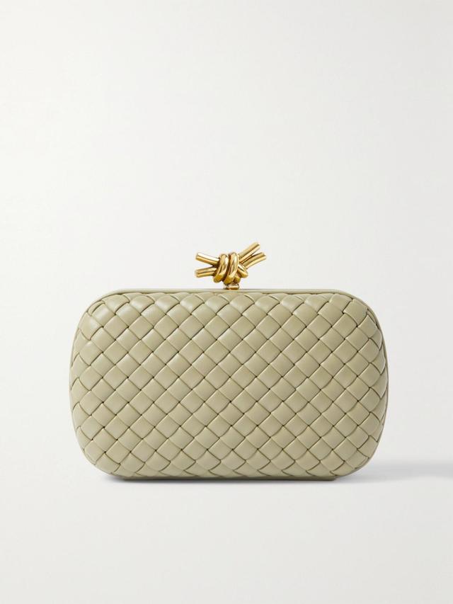 BOTTEGA VENETA Padded Intrecciato Leather Clutch In Green Product Image