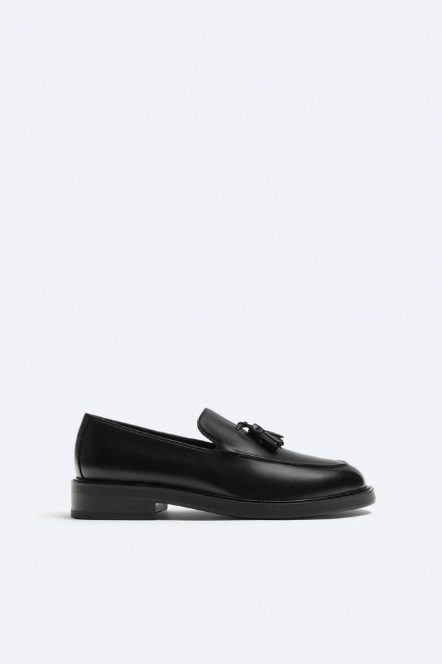 LEATHER TASSELED LOAFERS Product Image