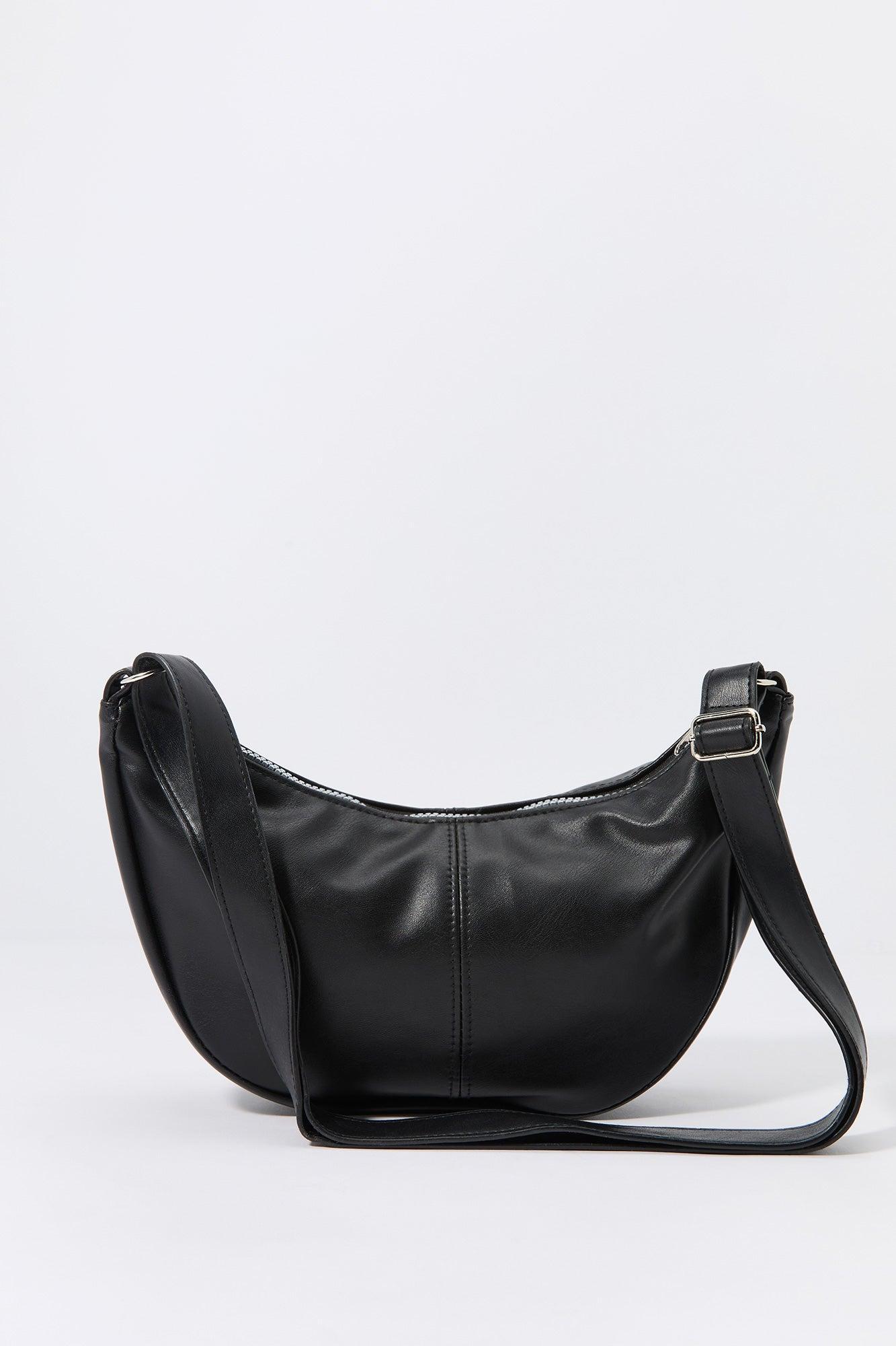 Faux Leather Half Moon Bag Female Product Image