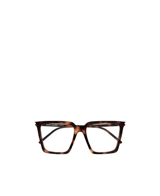 SAINT LAURENT Tortoiseshell Square-frame Glasses In Brown Product Image