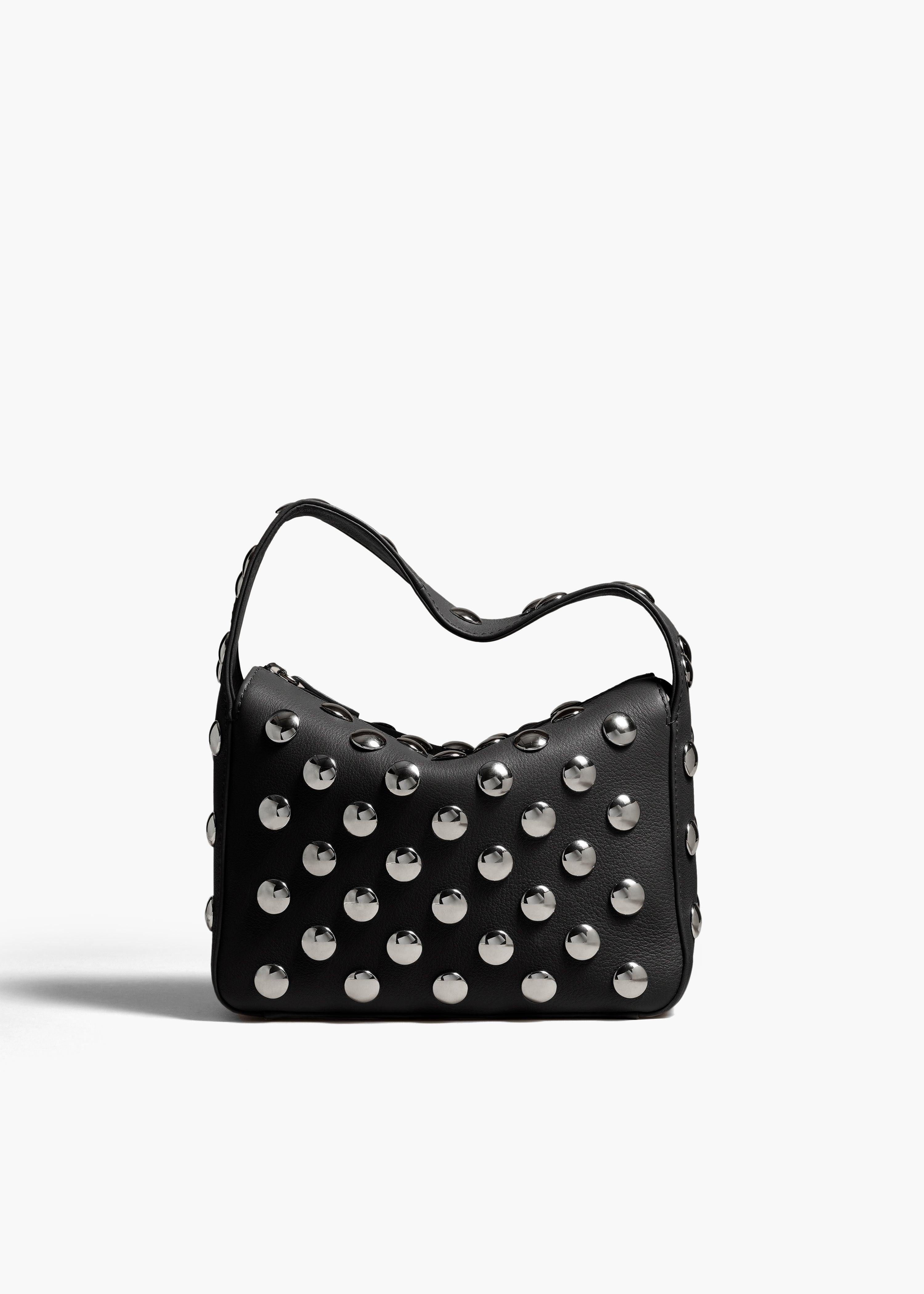 Small Elena Bag in Black Leather with Studs Product Image