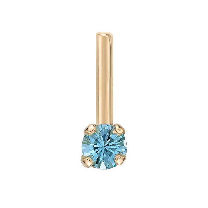 Lila Moon 14k Gold 90 Degree Blue Crystal Nose Stud, Womens Product Image