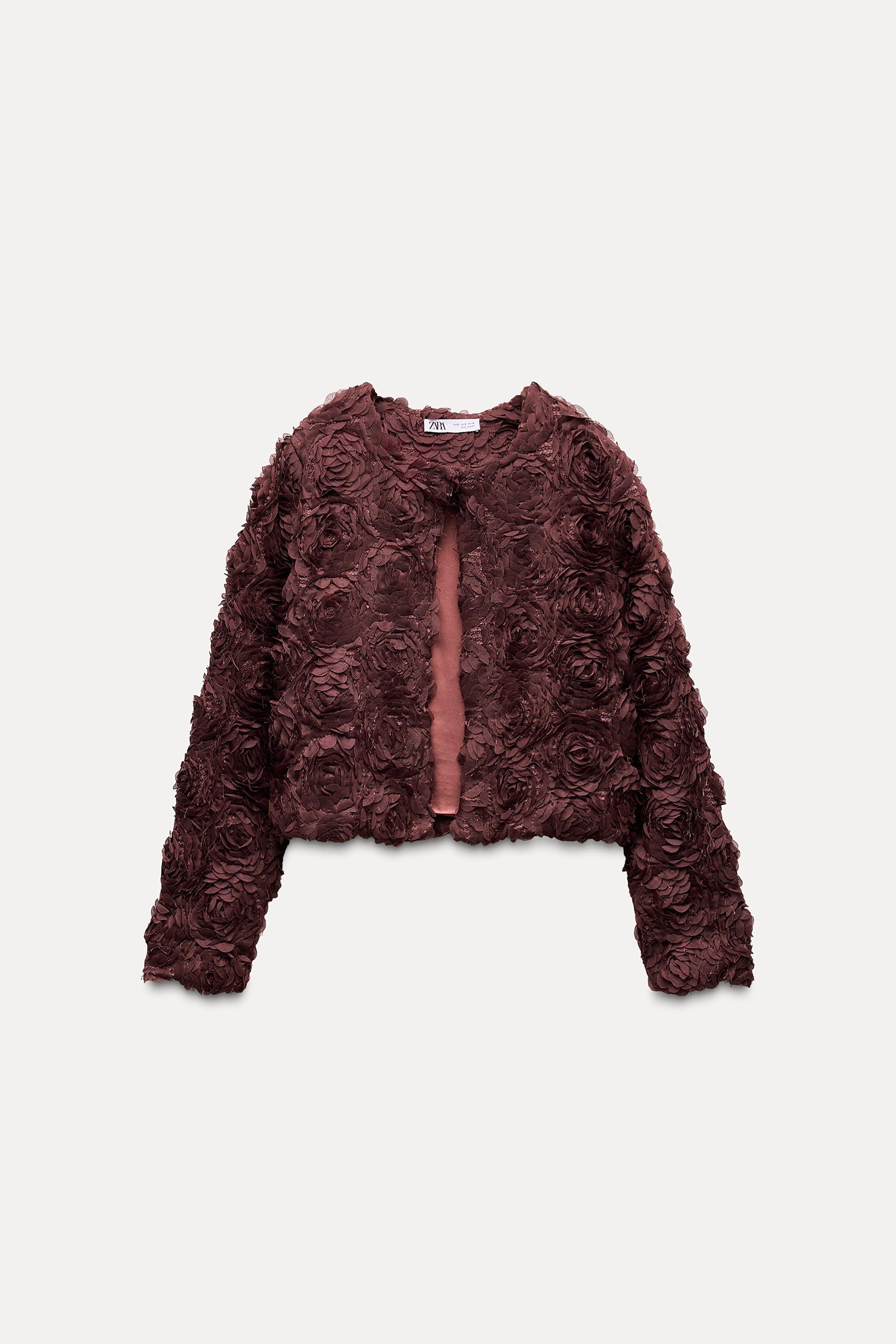 STRUCTURED FLORAL CROP JACKET Product Image