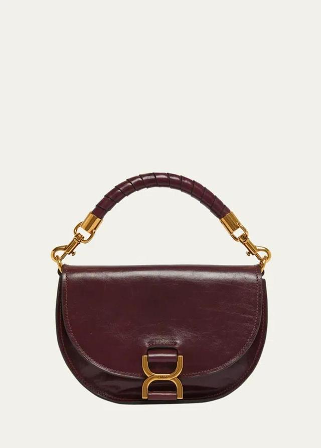 Marcie Flap Crossbody Bag In Shiny Calfskin In Dimness Purple Product Image