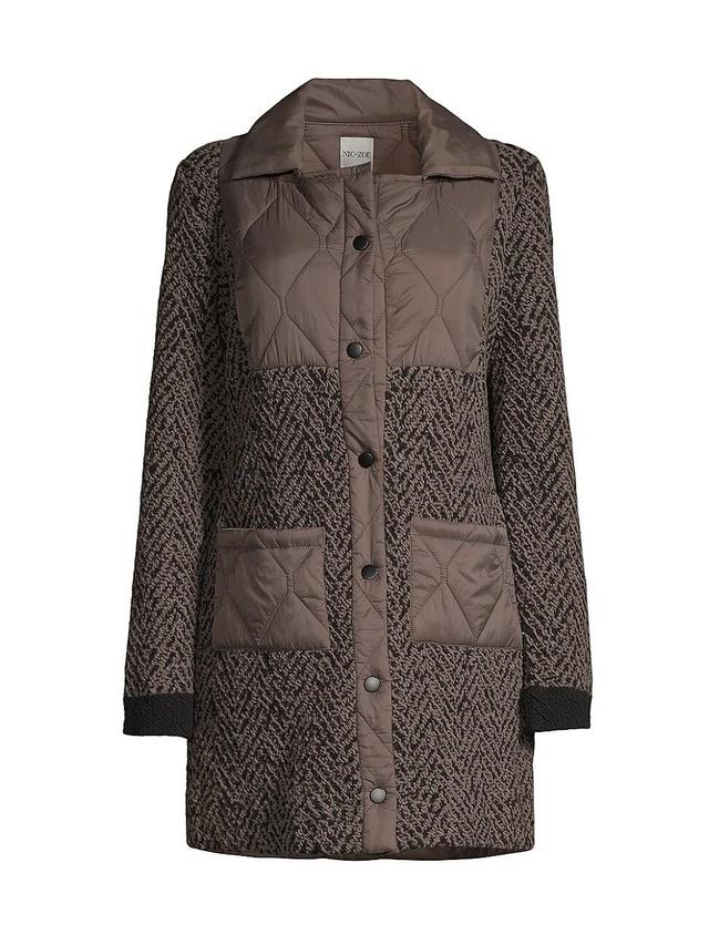 Womens Quilted Knit Coat Product Image