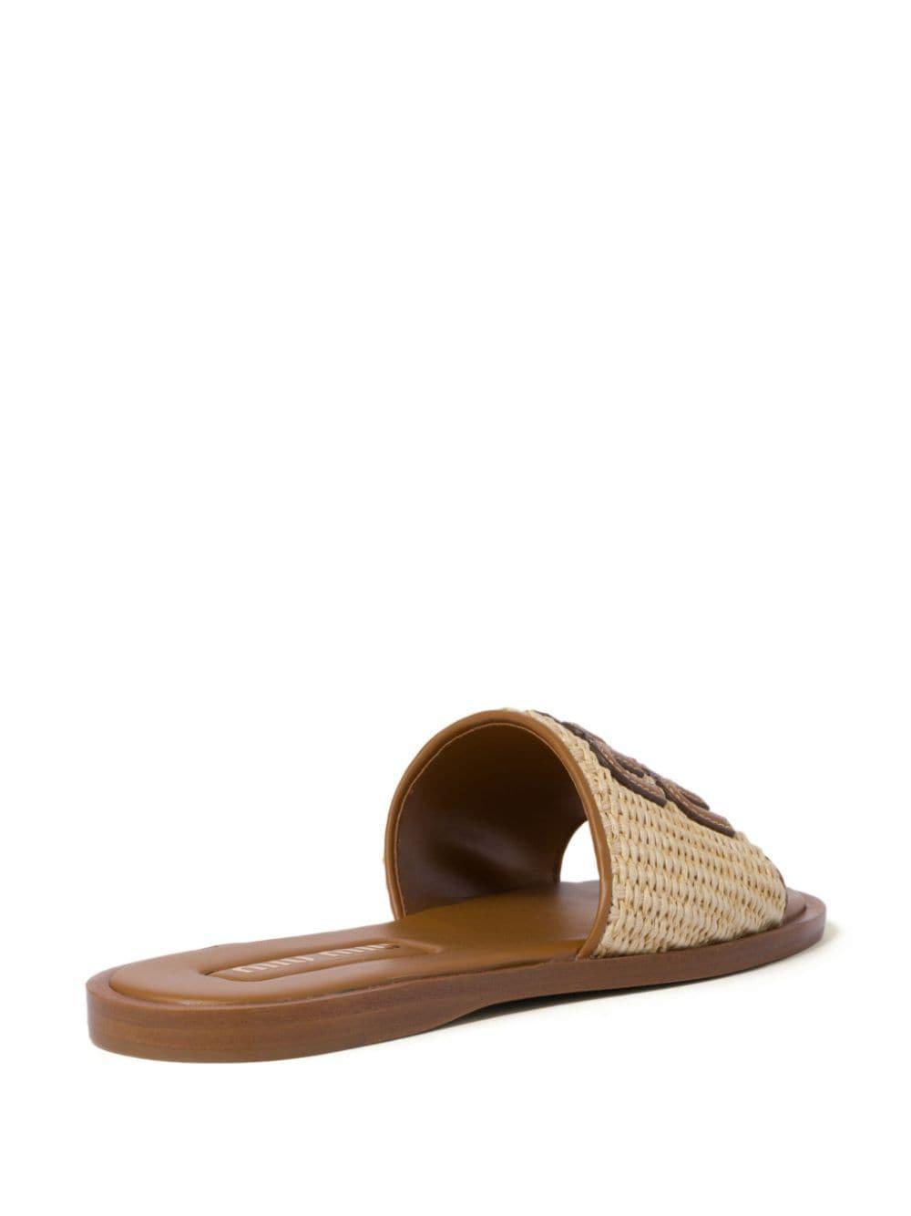 logo-patch raffia slides Product Image