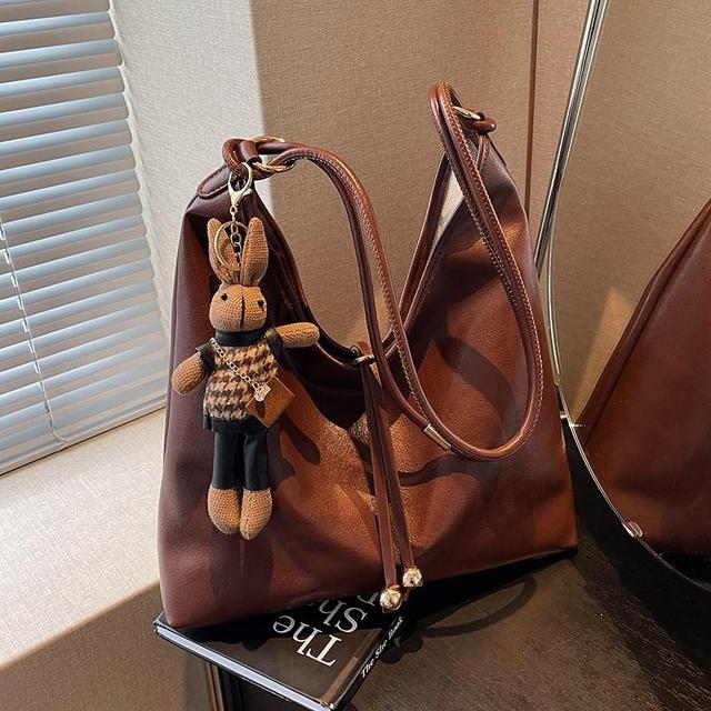 Faux Leather Tote Bag / Bag Charm / Set Product Image