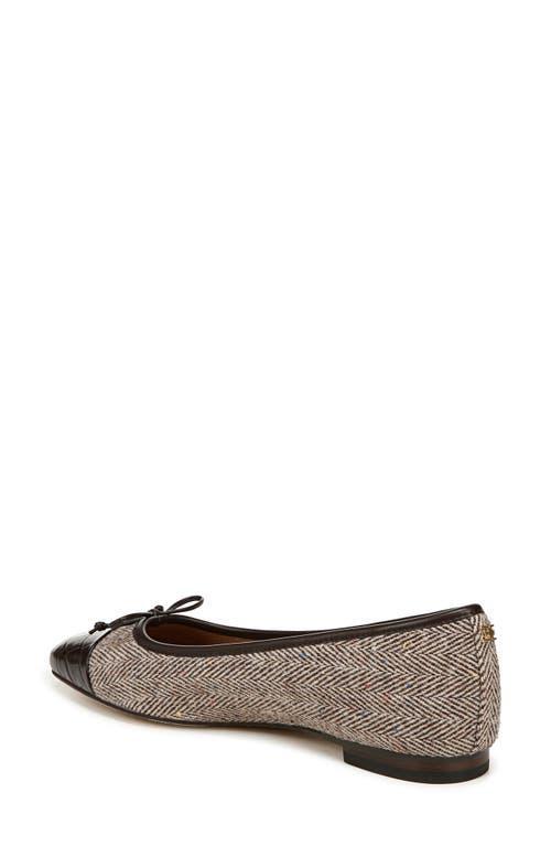 SAM EDELMAN Women's Marley Cap-toe Ballet Flats In Brown Mult Tweed,black Product Image