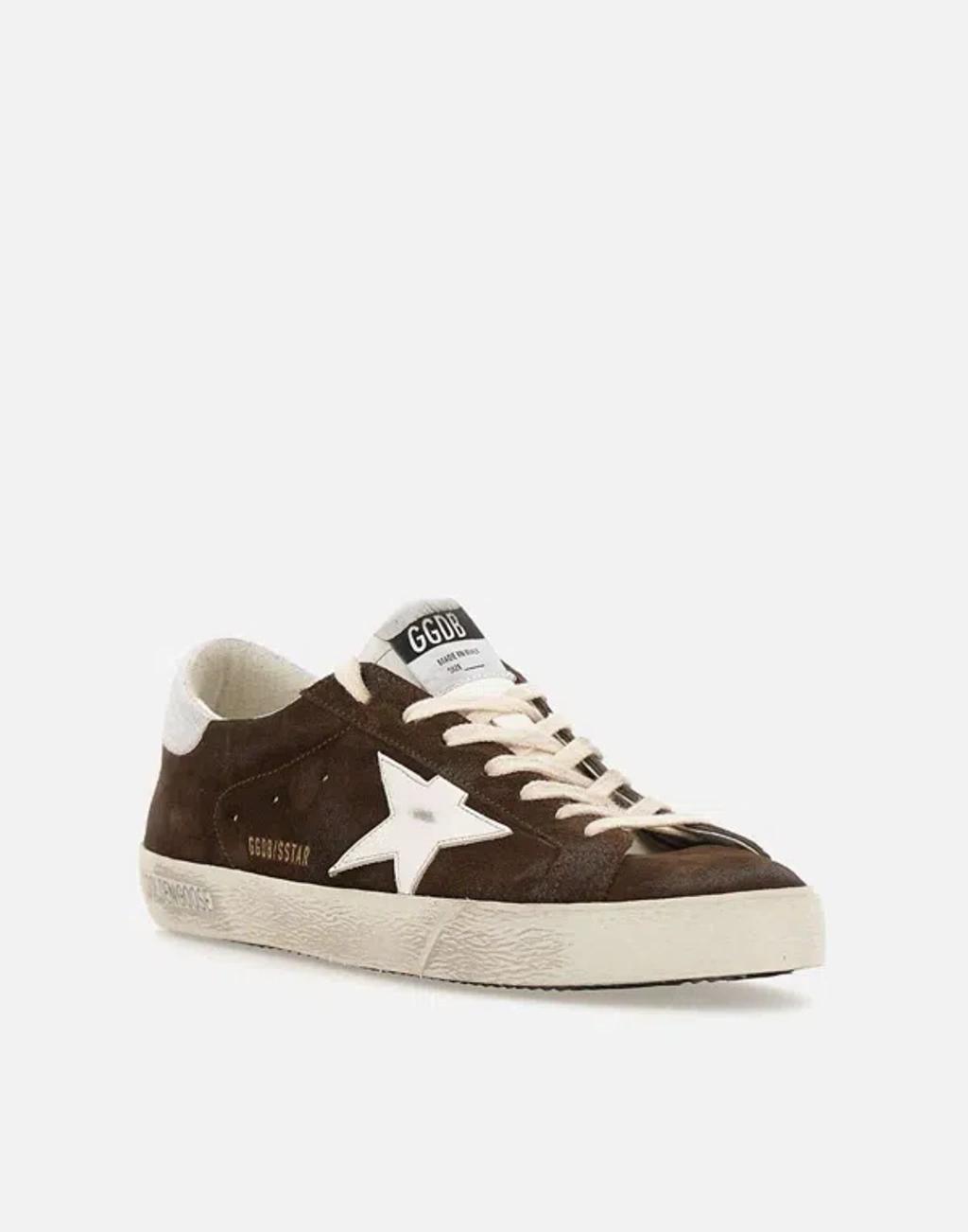 GOLDEN GOOSE Super-star Classic With List Suede Upper Leather Star And Heel In Brown Product Image