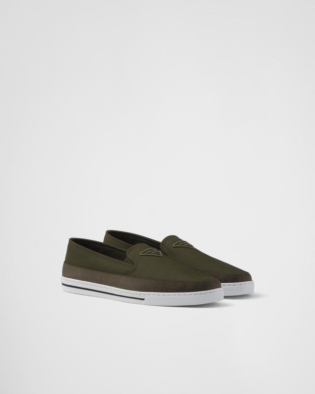 PRADA Re-nylon Slip-on Sneakers In Green Product Image