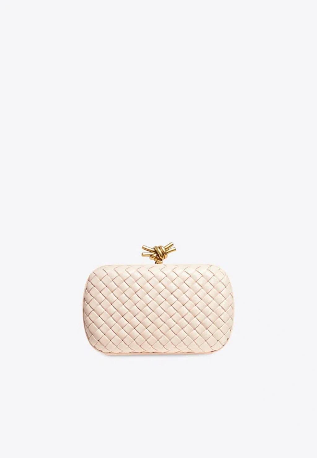 BOTTEGA VENETA Knot Minaudiere Clutch Bag In Pink Product Image