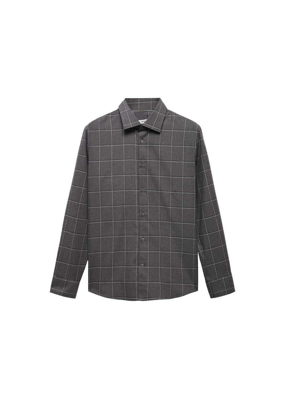 MANGO MAN - Slim-fit windowpane-check shirt greyMen Product Image