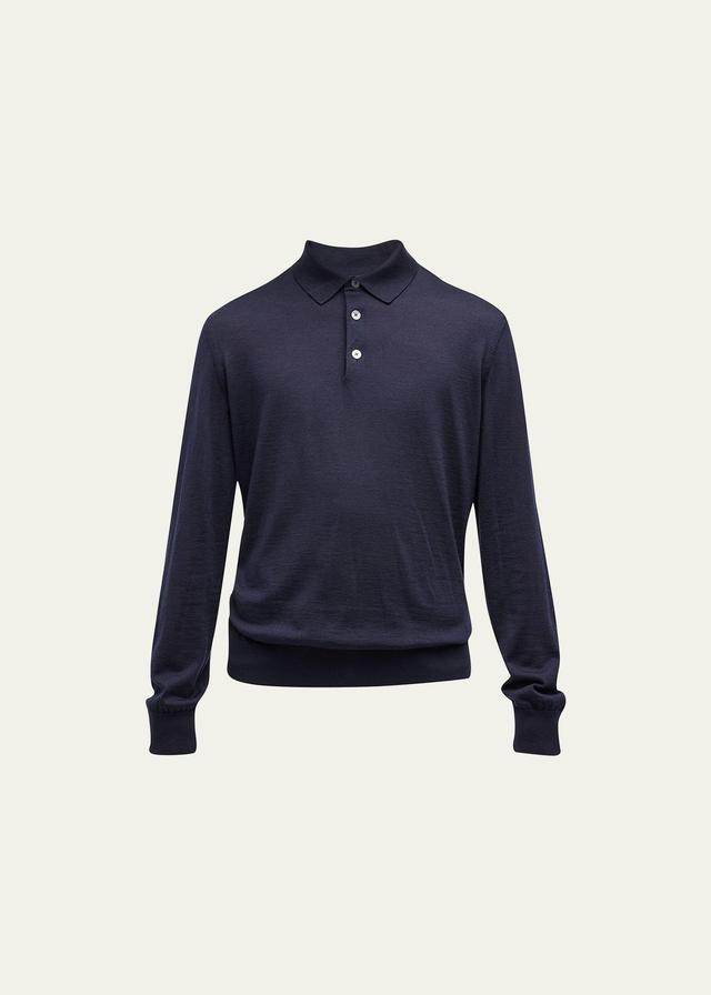 Mens Casheta Light Long-Sleeve Polo Shirt Product Image