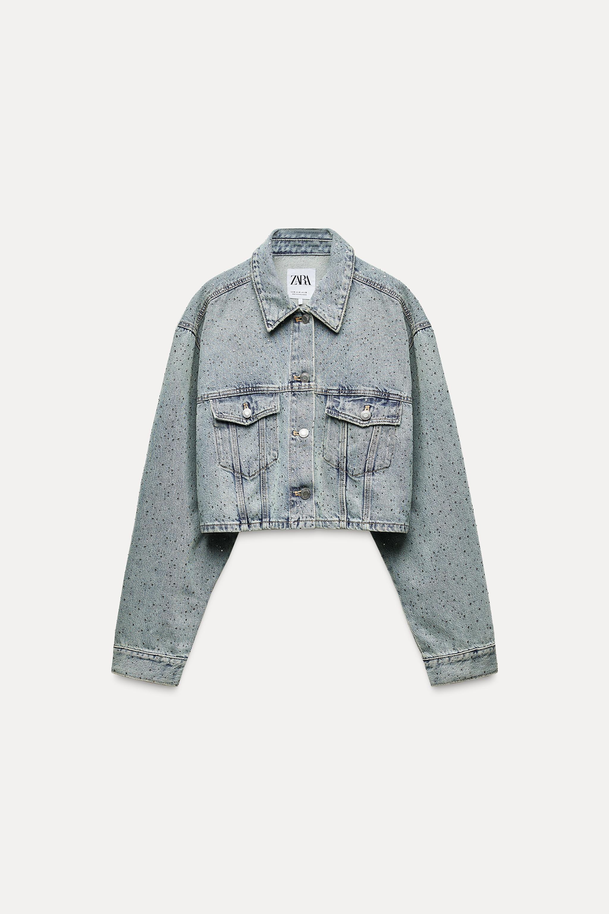 TRF CROP DENIM JEWEL JACKET Product Image