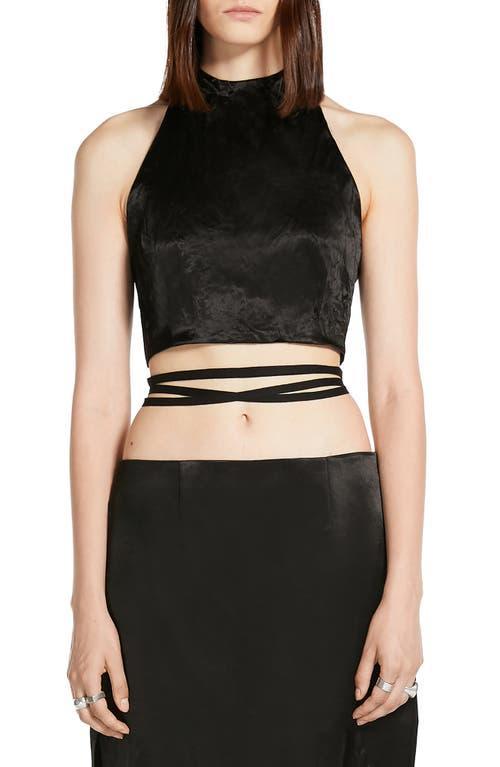 SPORTMAX Crinkle Finish Satin Halter Top Product Image