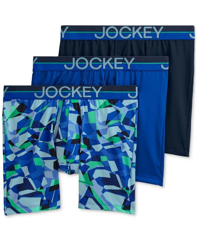 Mens Jockey Infinite Cool 3-pk Microfiber Stretch 5 Boxer Briefs Cactus Green Team Product Image