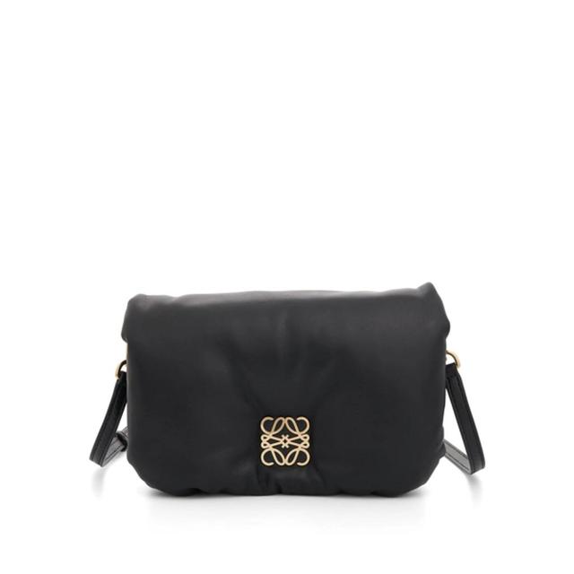 LOEWE Goya Puffer Mini Leather Shoulder Bag In Black Product Image