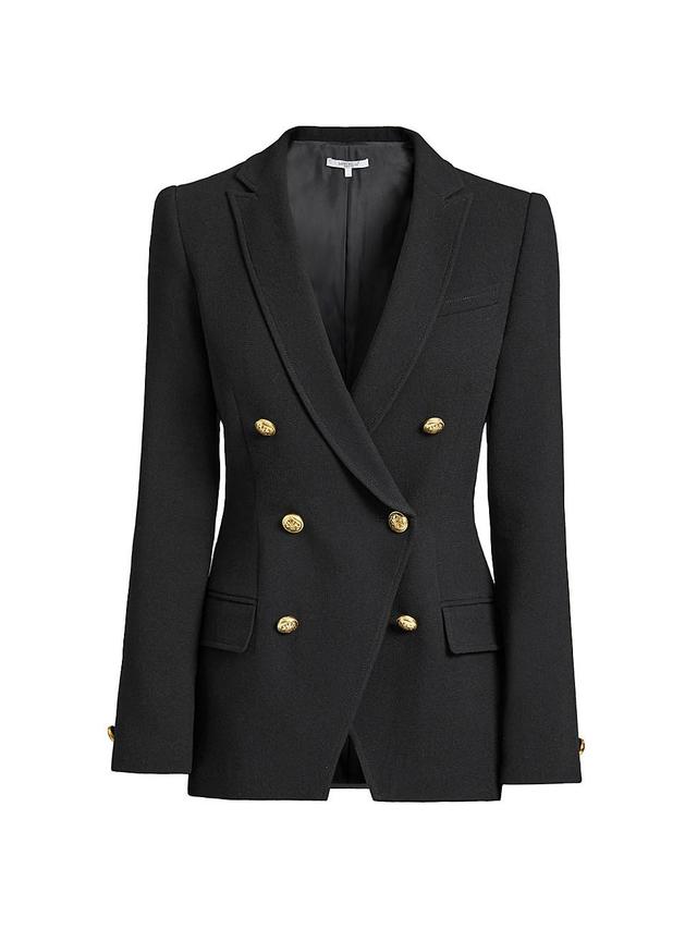 Womens Wool Crepe Double-Breasted Jacket Product Image