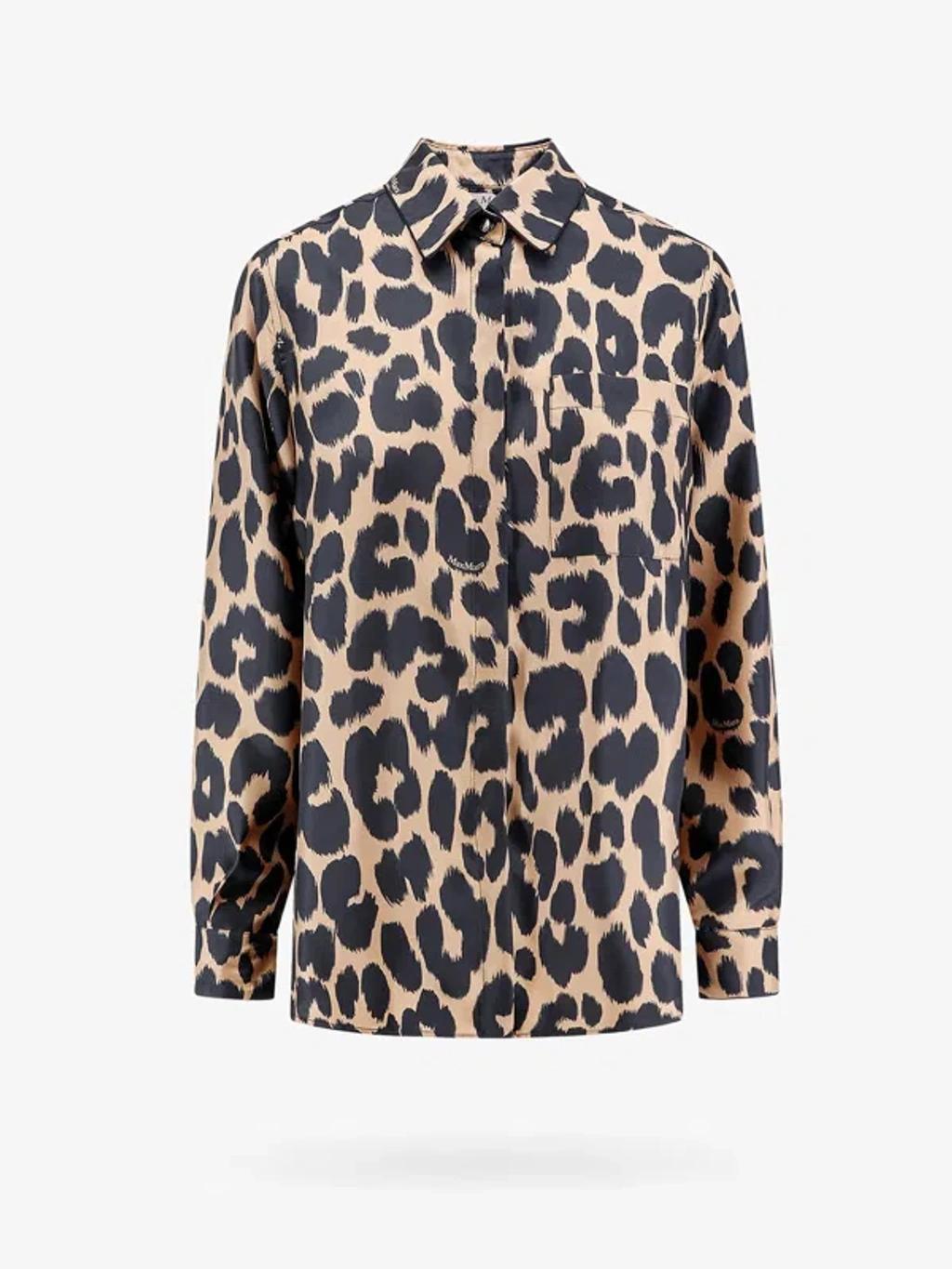 Tesoro Animal Print Shirt In Beige Product Image