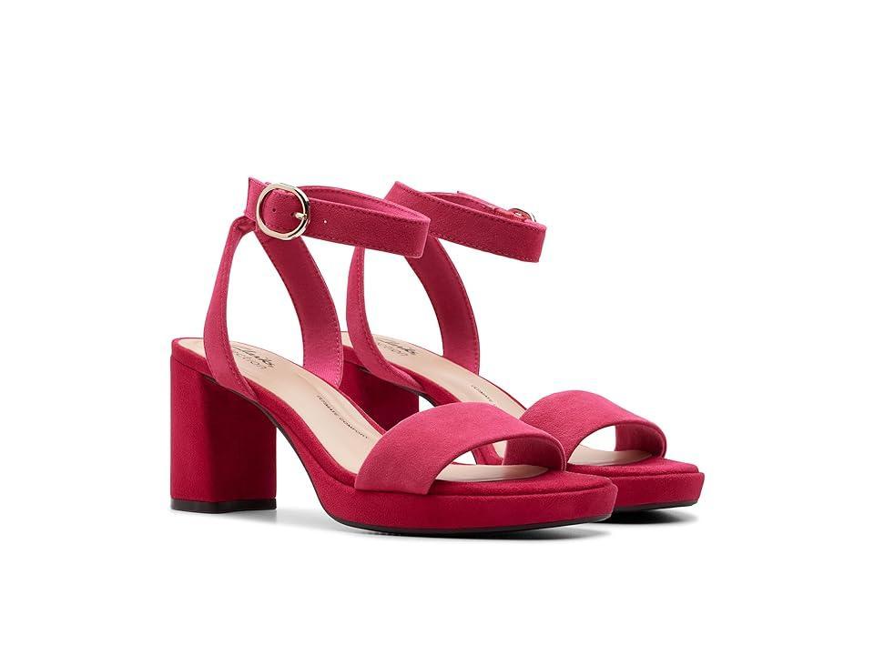 Clarks AmbyrLyn Bay (Fuchsia Suede) Women's Sandals Product Image