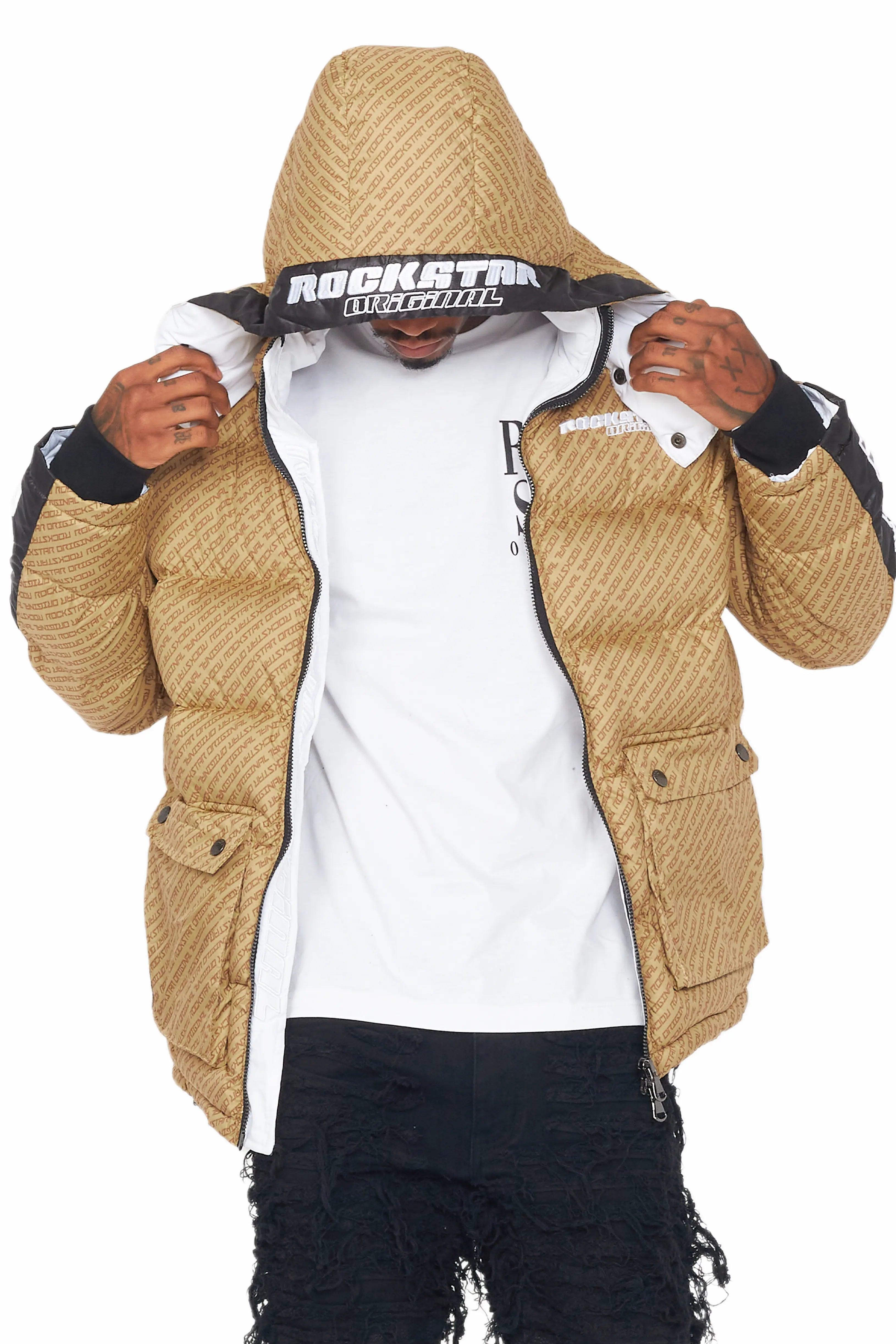 Bryson Puffer Jacket- Beige Male Product Image