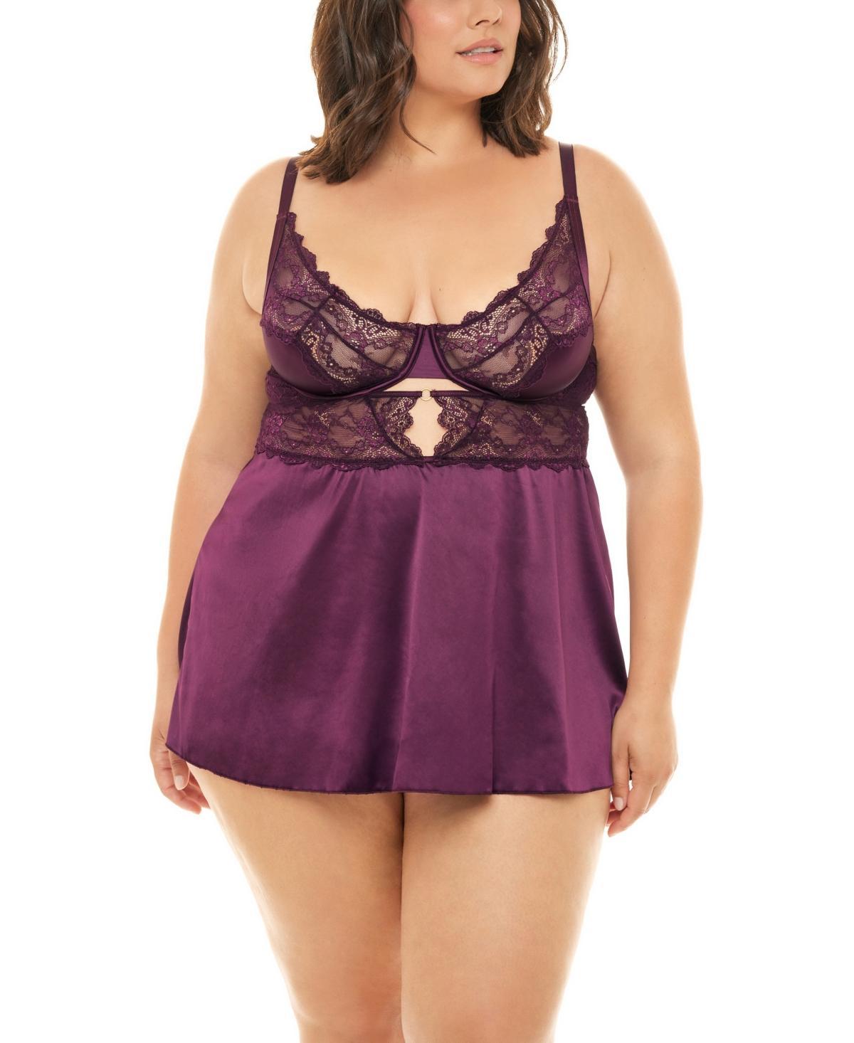 Plus Size Oh La La Cheri Donna Babydoll Chemise 74-11905X, Womens Product Image