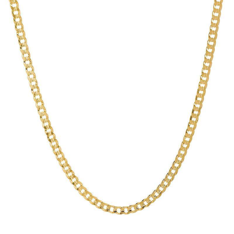 Mens 14k Gold Plated Curb Chain Necklace - 20 in., Womens Gold Tone Product Image