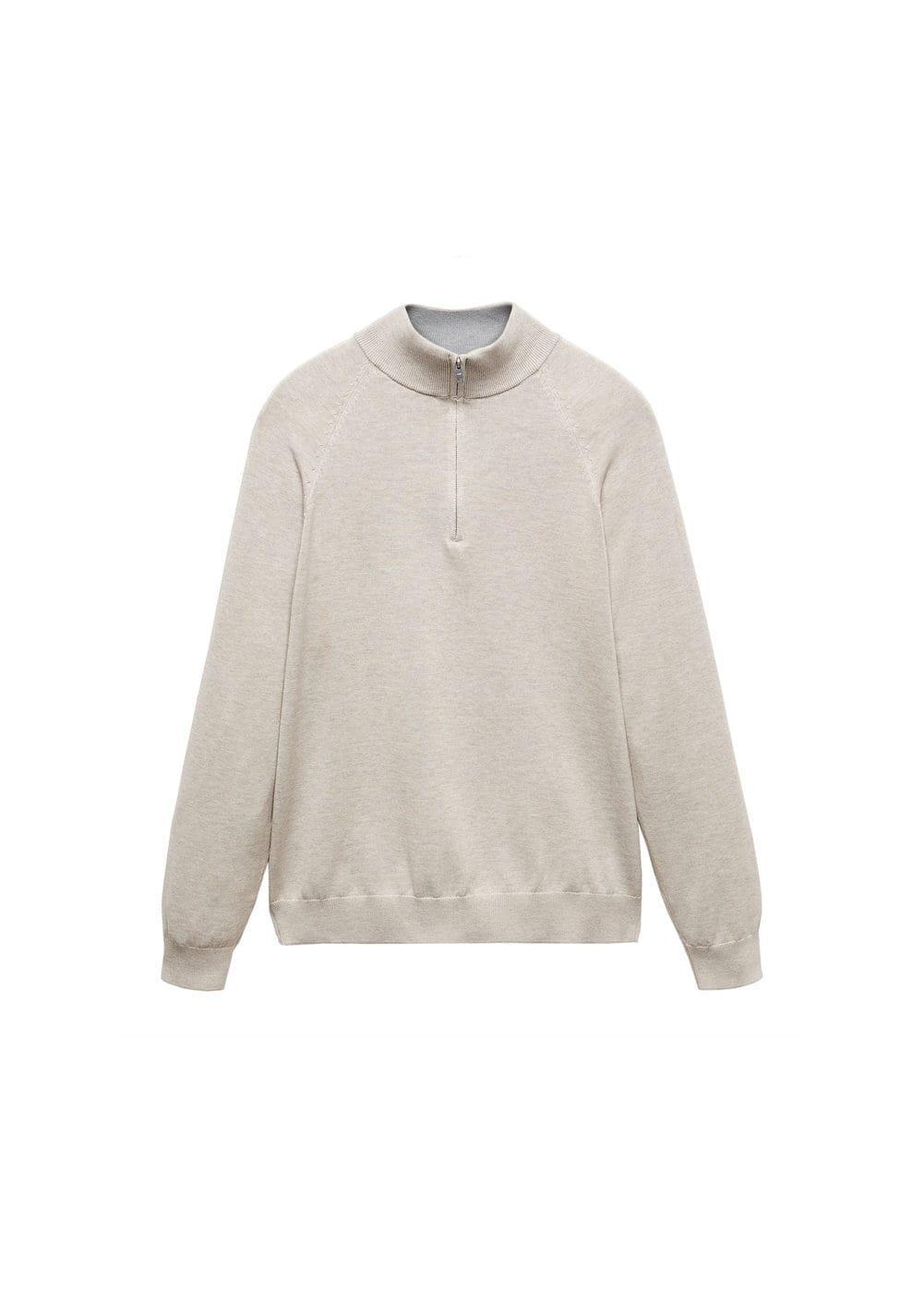 MANGO MAN - Cotton sweater with neck zipper sandMen Product Image