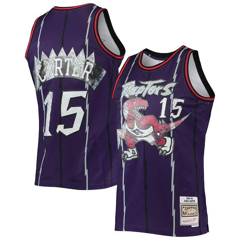 Mens Mitchell & Ness Vince Carter Purple Toronto Raptors 1996-97 Hardwood Classics NBA 75th Anniversary Diamond Swingman Jersey Product Image