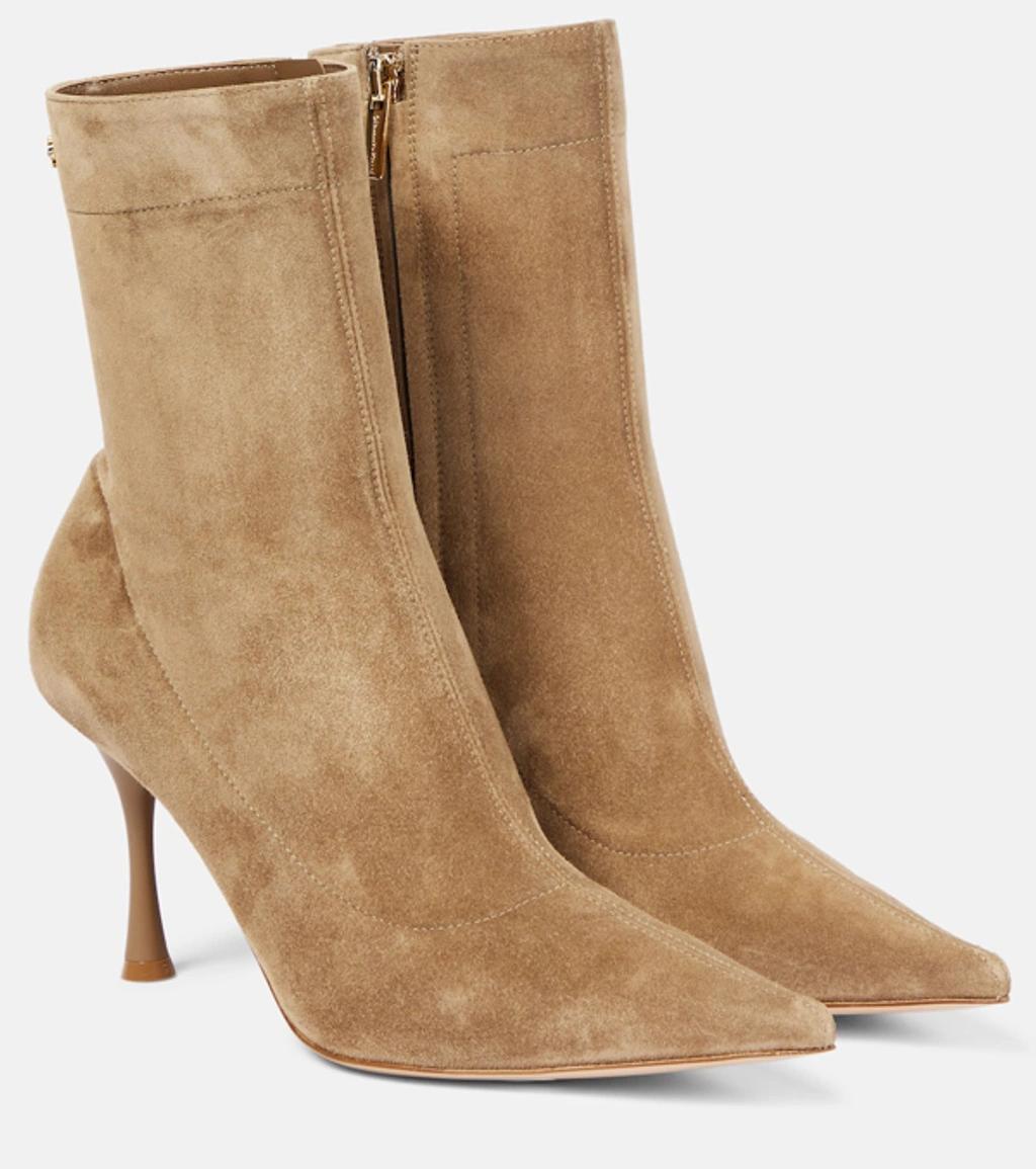 Camoscio Suede Ankle Boots In Camel Product Image