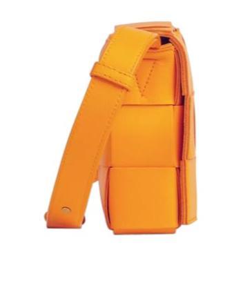 BOTTEGA VENETA Orange Small Cassette Bag In 7003 Tangerine/gold Product Image