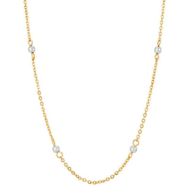 1928 Gold Tone Simulated Pearl Chain Necklace, Womens, Gray Product Image