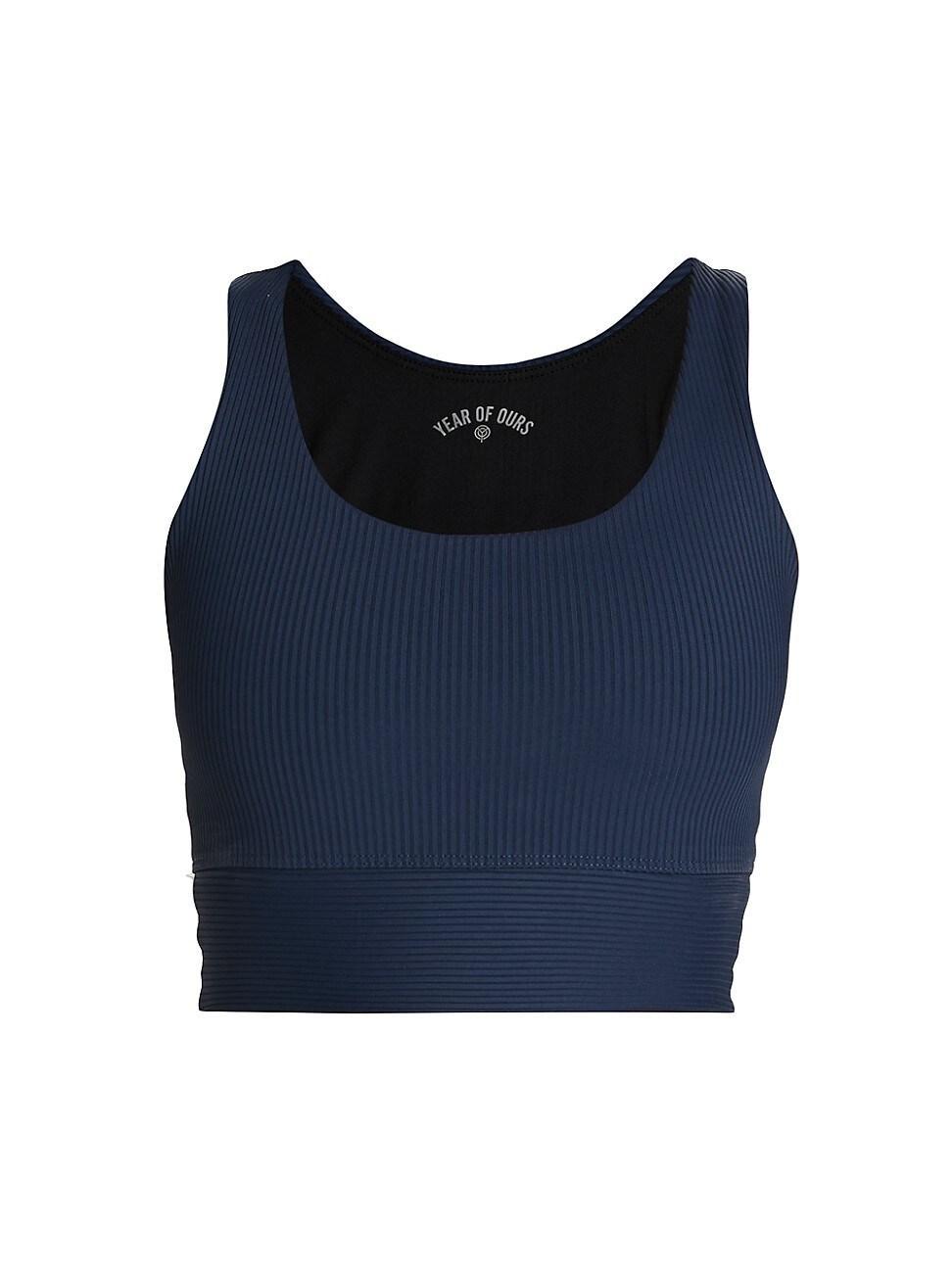 Womens Rib-Knit Longline Sports Bra Product Image