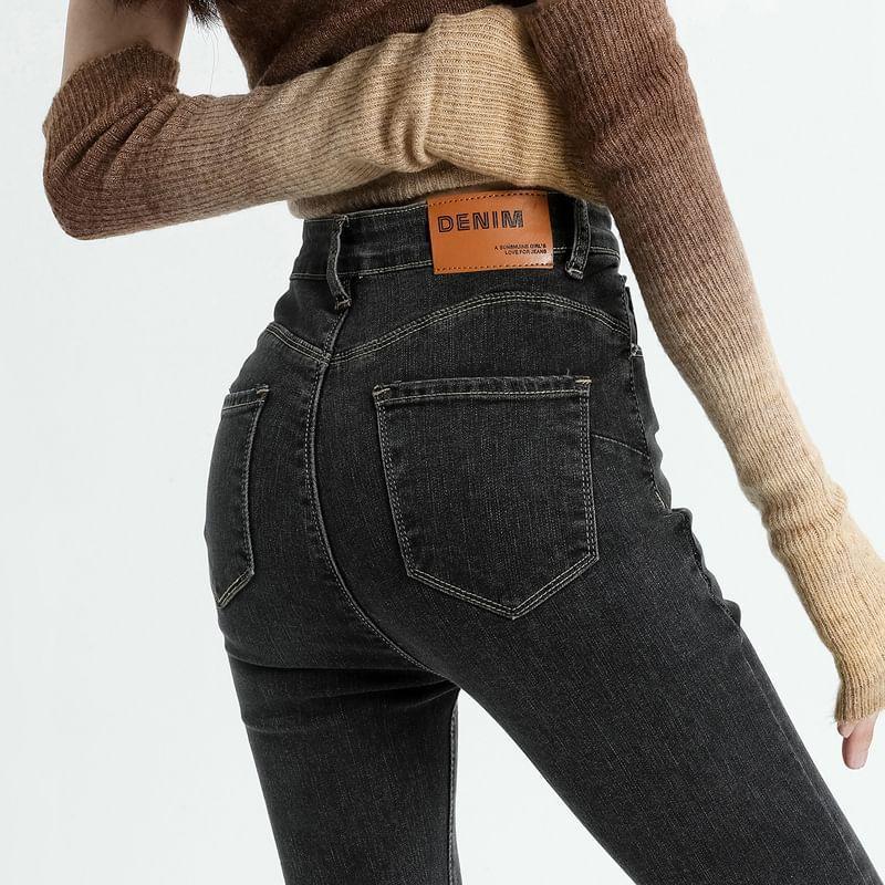 High Rise Fleece Lined Skinny Jeans (Various Designs) Product Image