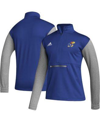 Mens adidas Royal Kansas Jayhawks Team Aeroready Half-Zip Top - Royal Product Image