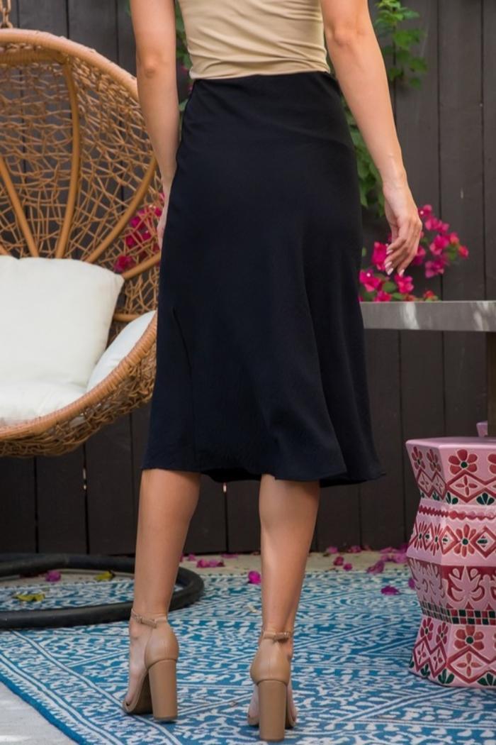 A-line Midi Black Skirt Product Image