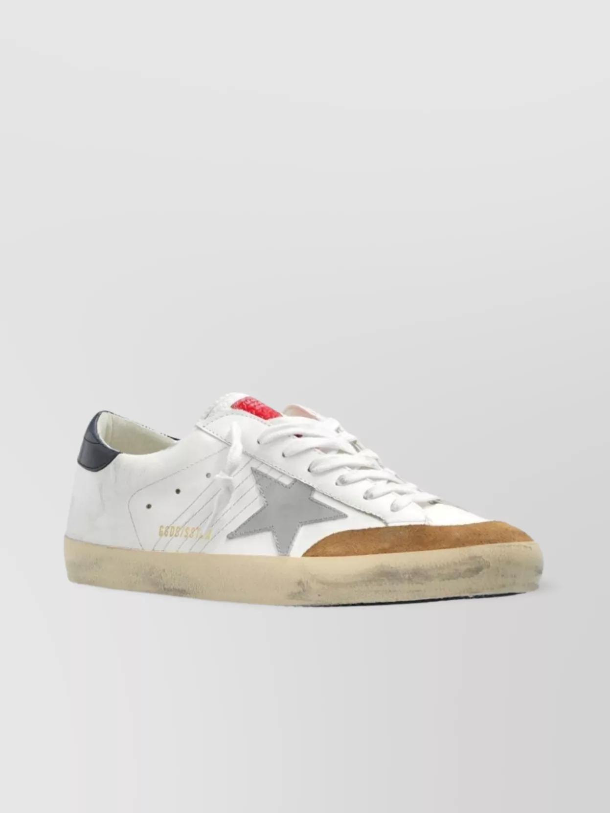 GOLDEN GOOSE Leather Sneakers With Distressed Finish And Star Patch In White Product Image