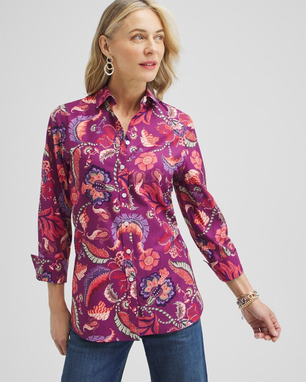 Chico's Women's No Iron Stretch Paisley Shirt Product Image