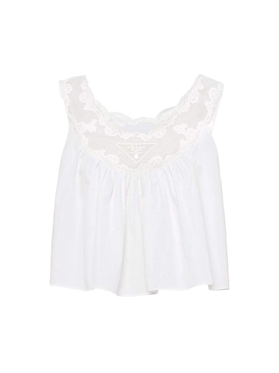 Womens Lace And Poplin Top Product Image