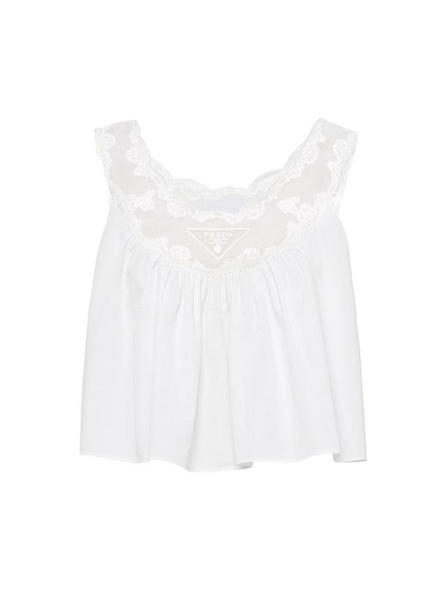 Womens Lace And Poplin Top Product Image