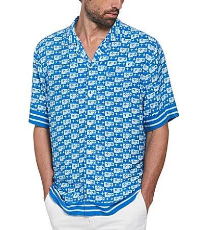 Original Penguin Geo Print Short Sleeve Woven Camp Shirt Product Image