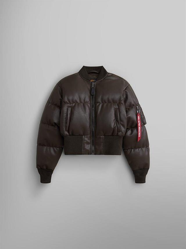 WOMEN'S SIERRA FAUX LEATHER SHORT PUFFER JACKET Product Image