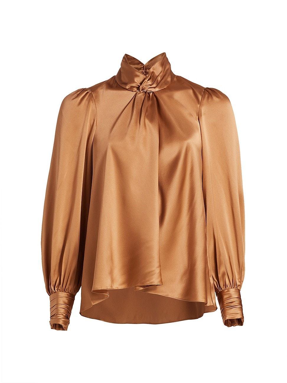 Womens Brigette Gathered Silk Blouse product image