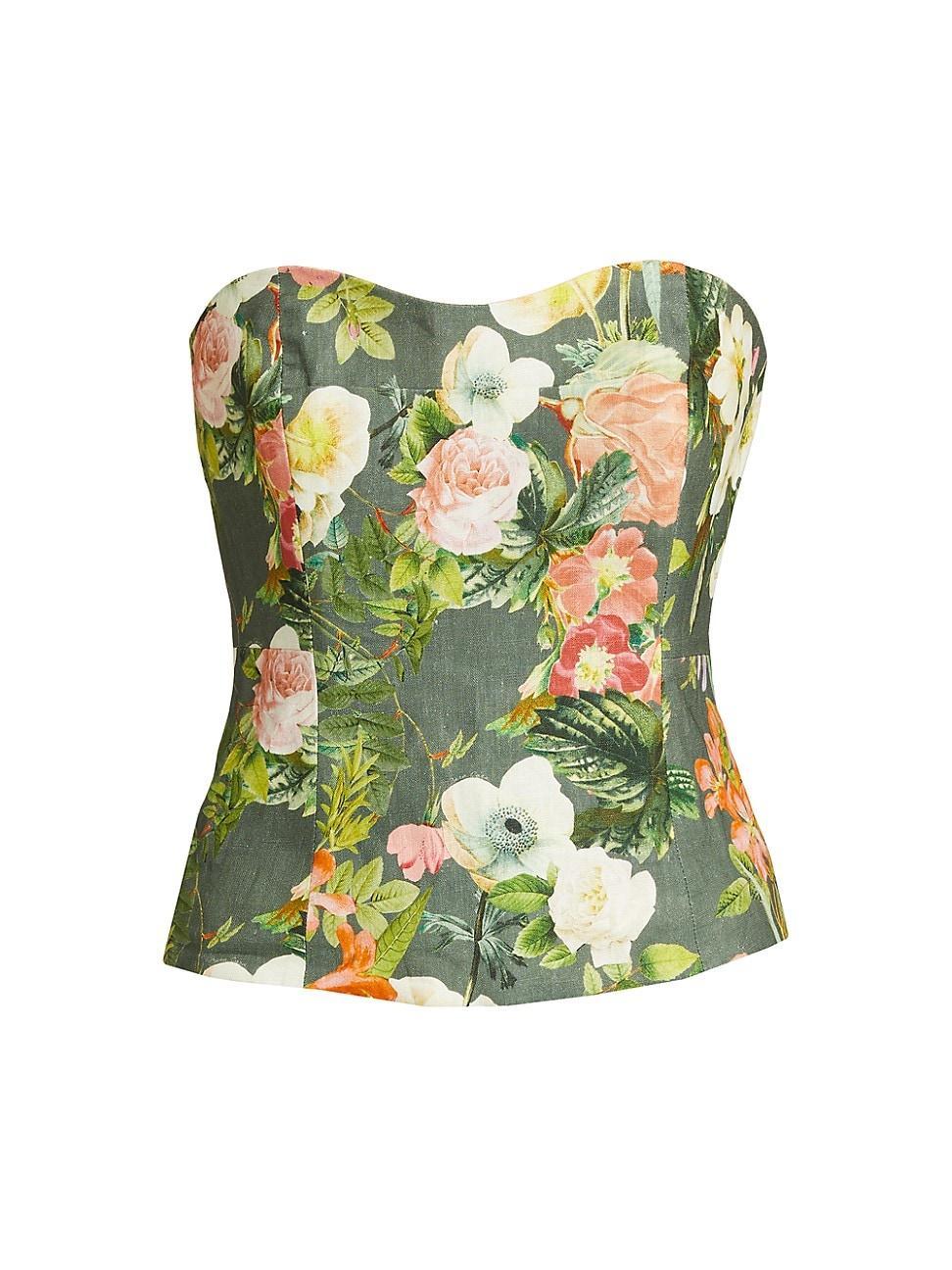 Womens Agnes Linen Bustier Top Product Image