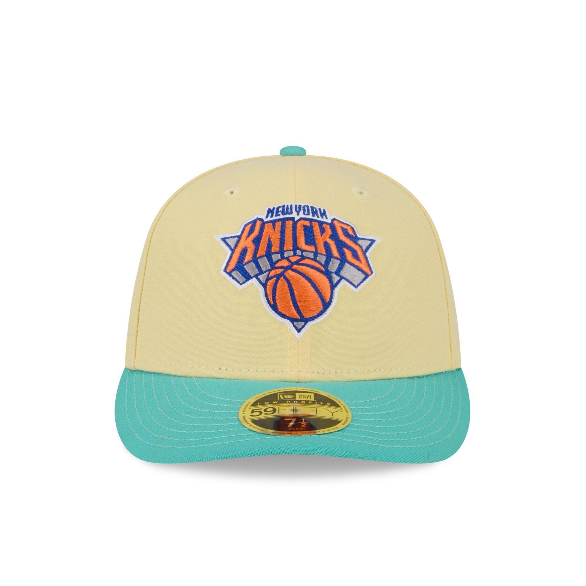 New York Knicks Soft Yellow Low Profile 59FIFTY Fitted Hat Male Product Image