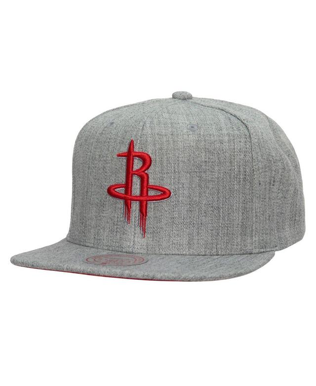 Mens Mitchell & Ness Heather Gray Houston Rockets Hardwood Classics 2.0 Snapback Hat Product Image