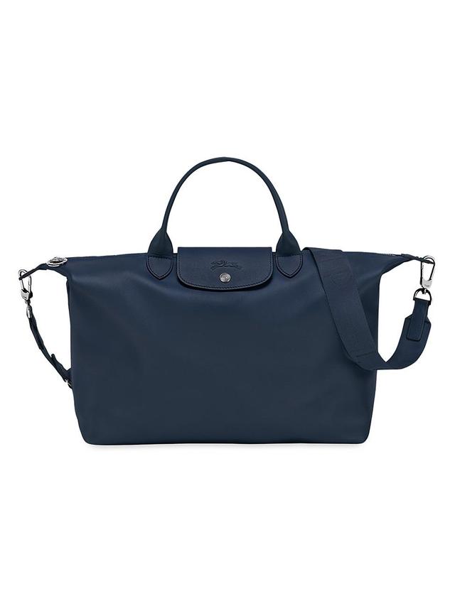 Womens Tonal Nylon & Leather Tote Bag Product Image