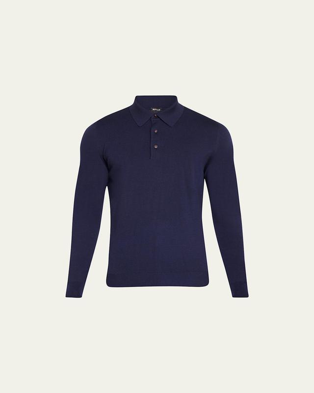 Mens Wool Polo Sweater Product Image